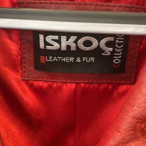 Vintage Lambskin Leather Red Suade Embroidered Rhinstones Holiday Jacket - Picture 4 of 15